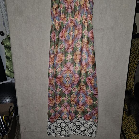 Forever 21 Double Slit Maxi Dress Size Medium Fairycore Whimsical Boho Chic - Picture 11 of 12